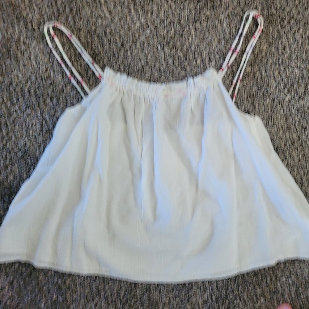 Zarea topstitched gauze top XL.